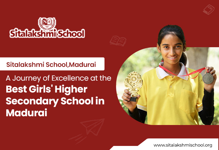 Girl with medal at Sitalakshmi School, Madurai – Best girls’ higher secondary school.